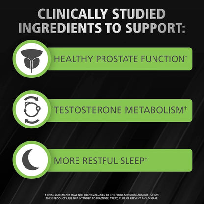 Urinozinc Plus Prostate Formula ingredient label highlighting three hundred and twenty milligrams of saw palmetto extract