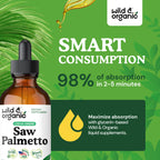 Wild and Organic saw palmetto berry extract drops for natural DHT blocking