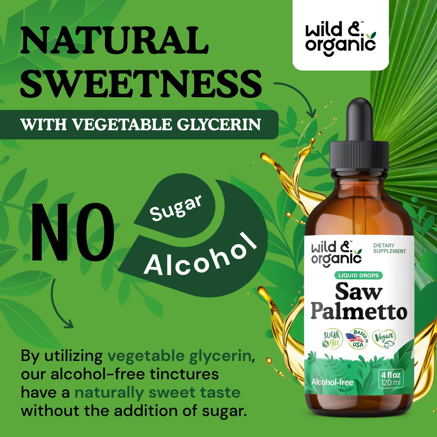 Vegan sugar free saw palmetto herbal dietary supplement for men and women