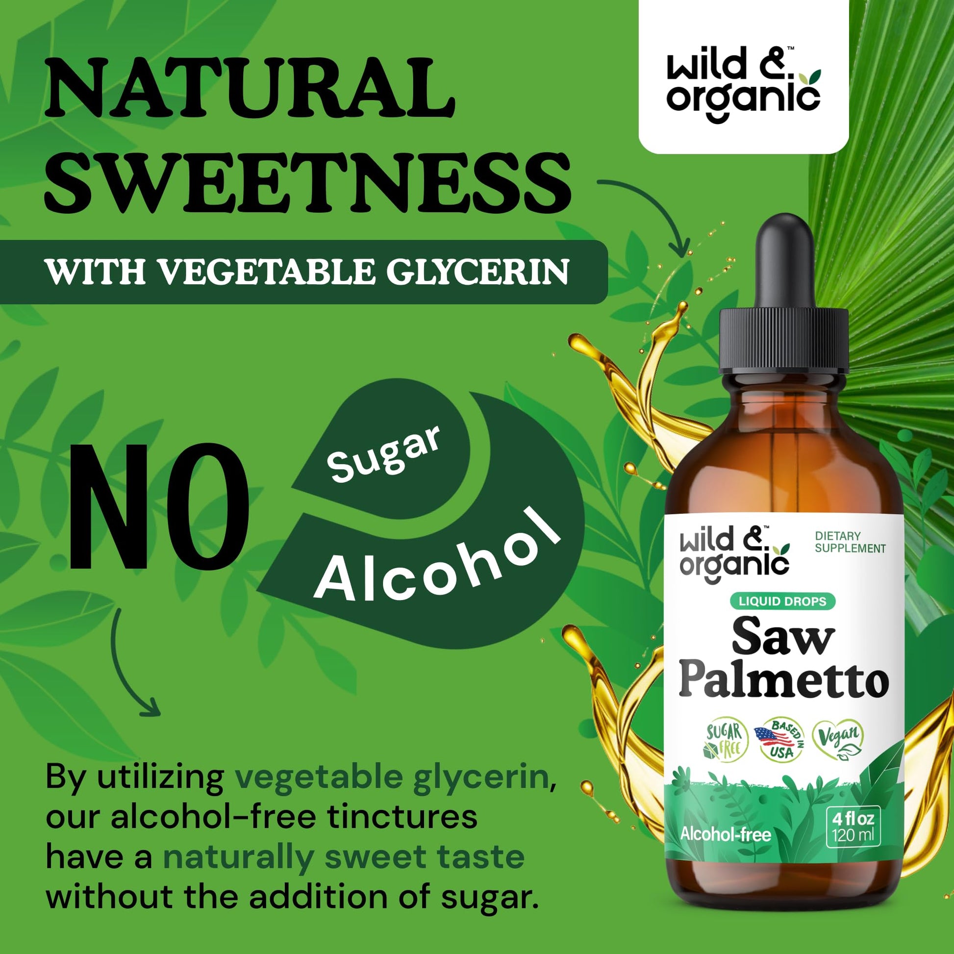 Vegan sugar free saw palmetto herbal dietary supplement for men and women