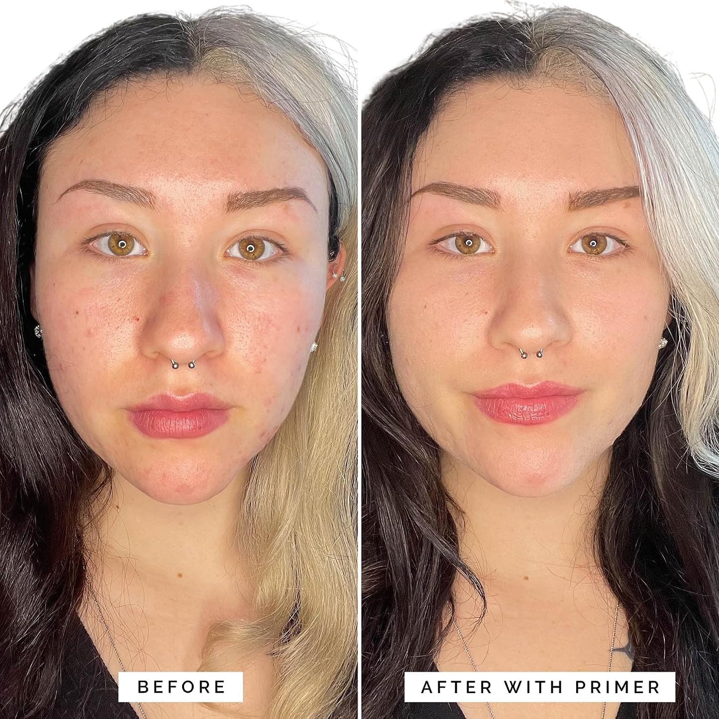 Elizabeth Mott color correcting primer being applied on skin