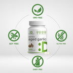Deal Supplement Odorless Garlic with MCT oil dietary supplement packaging back view listing ingredients.