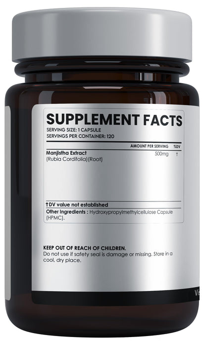 Amalth Manjistha root extract dietary supplement packaging