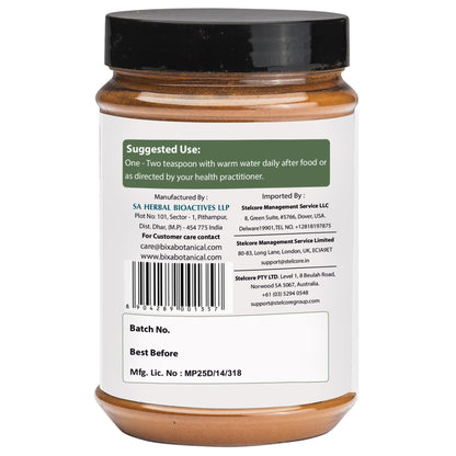 Back label of Bixa Botanical Manjistha Root Powder