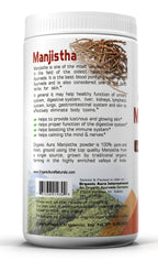 Organic Aura USDA certified organic manjistha herbal supplement label