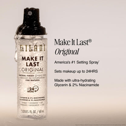 Authentic Milani setting spray 2.03 fluid ounce packaging