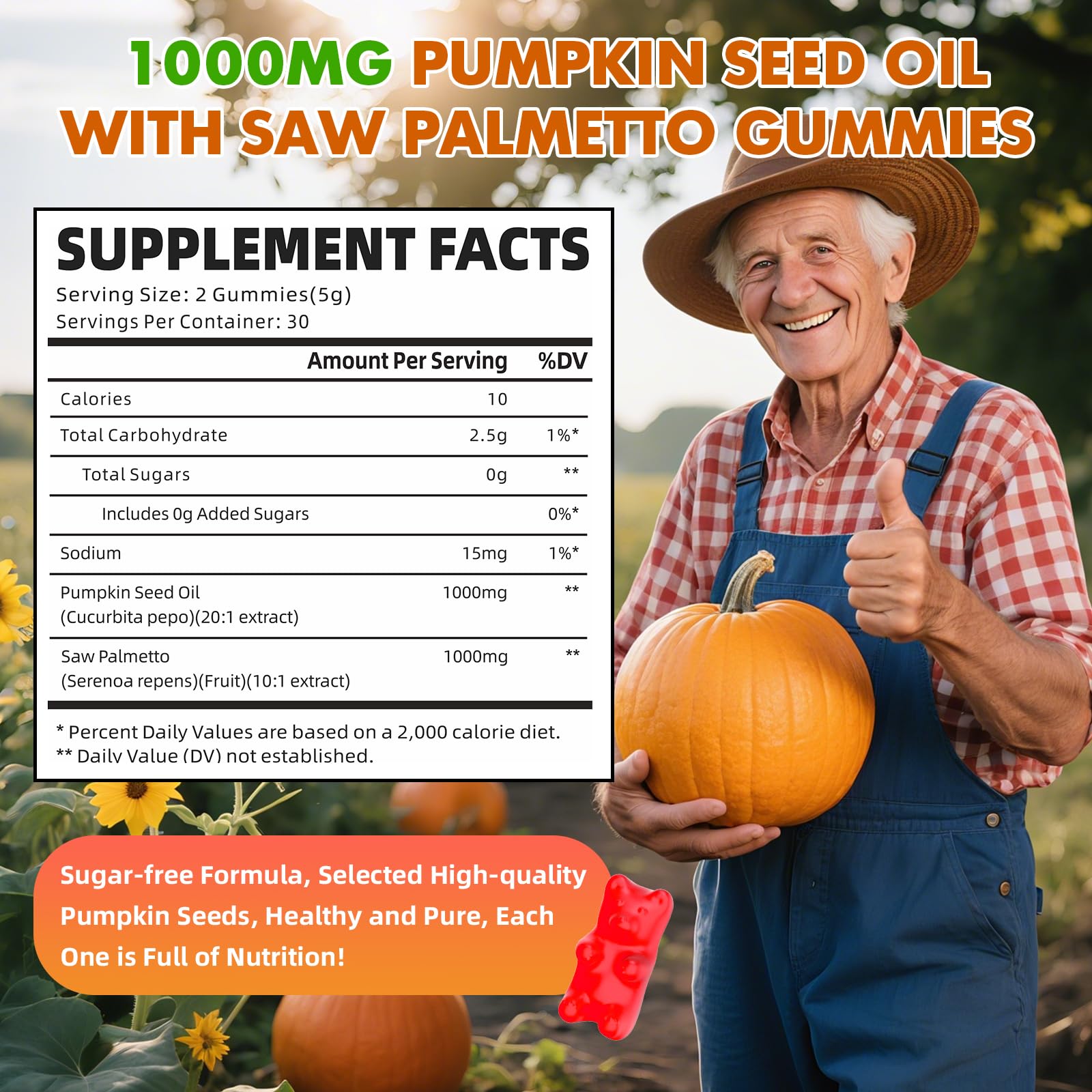 GrnLife organic pumpkin seed oil supplement raspberry flavor gummies supplement facts label