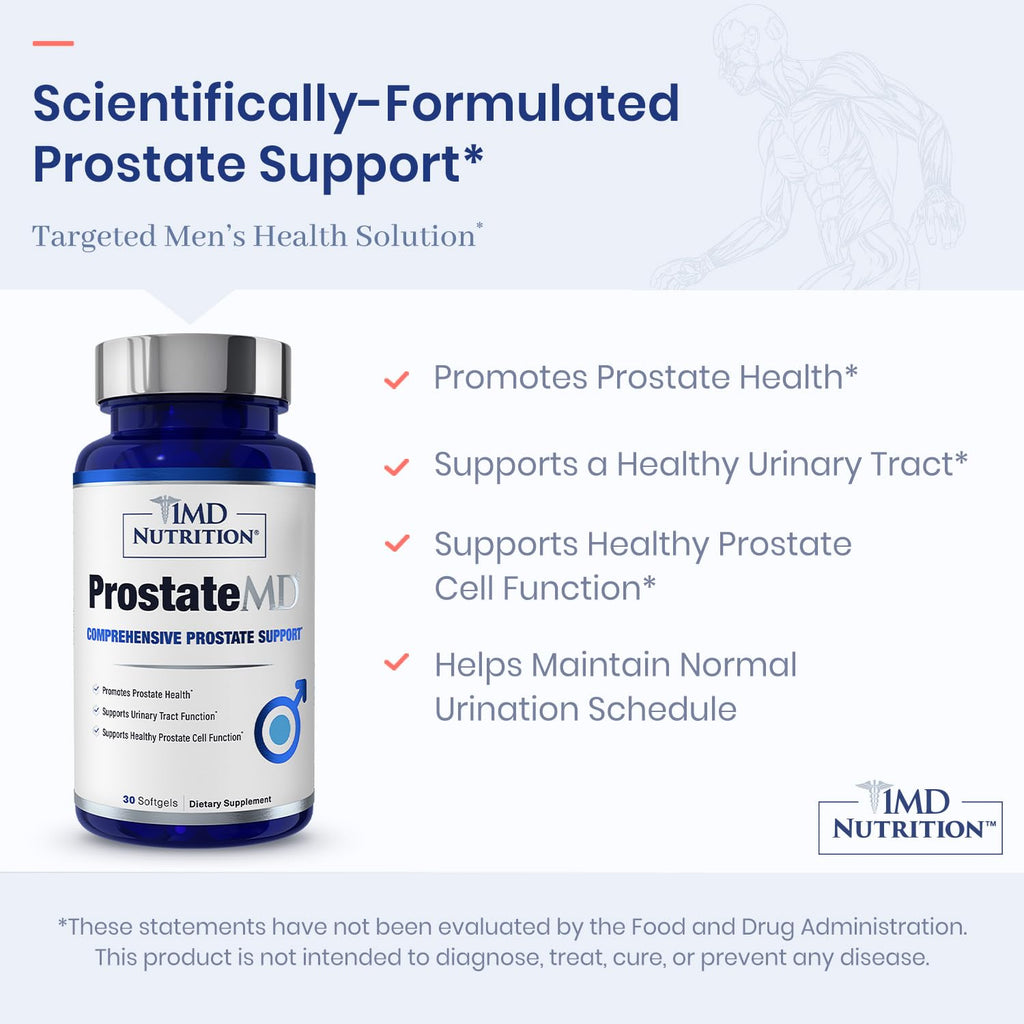 Urologist recommended 1MD Nutrition ProstateMD softgel capsule for reducing frequent bathroom urges