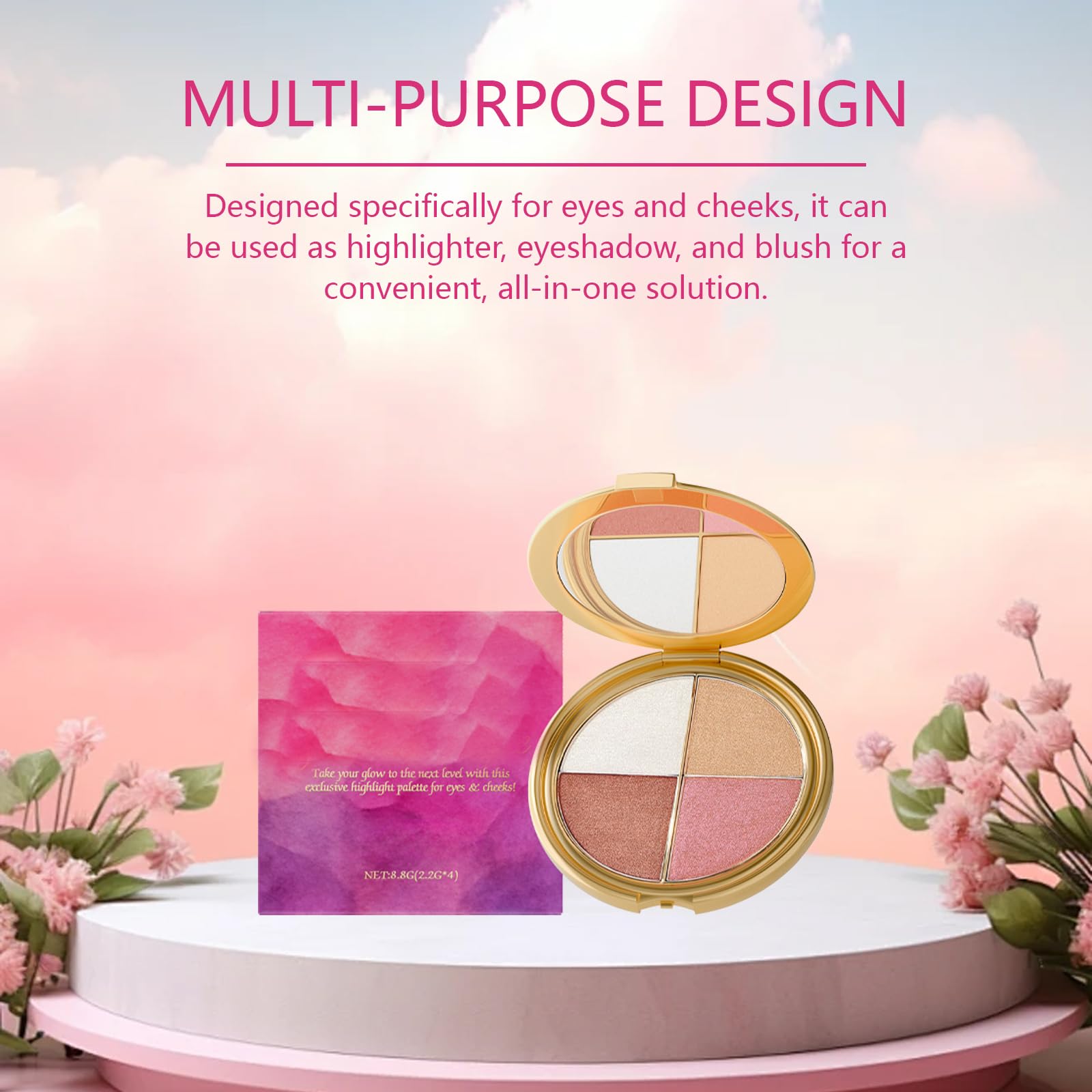 Close up look at the fine texture of the long wearing blendable pigment inside the Tarte face compact.