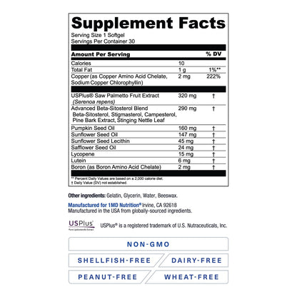 Authentic 1MD Nutrition ProstateMD daily supplement bottle displayed for Indian health conscious buyers