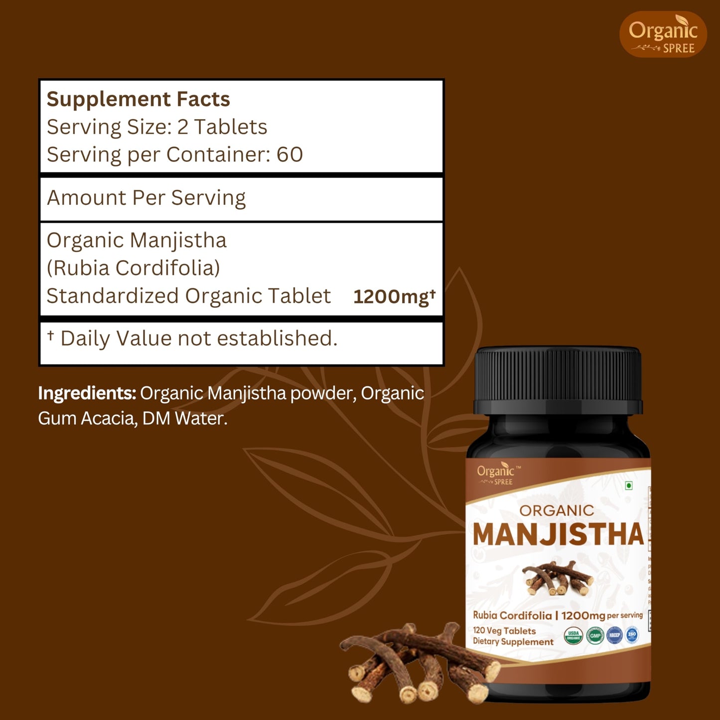 Authentic Organic Spree Manjistha dietary supplement