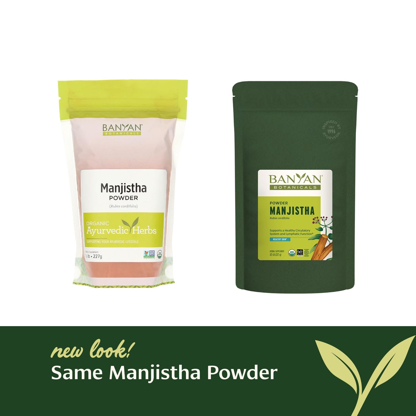 Label details of Banyan Botanicals Manjistha powder pouch