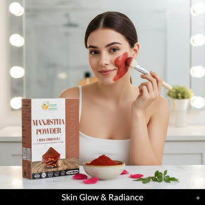 Manjistha powder used in natural face mask bowl