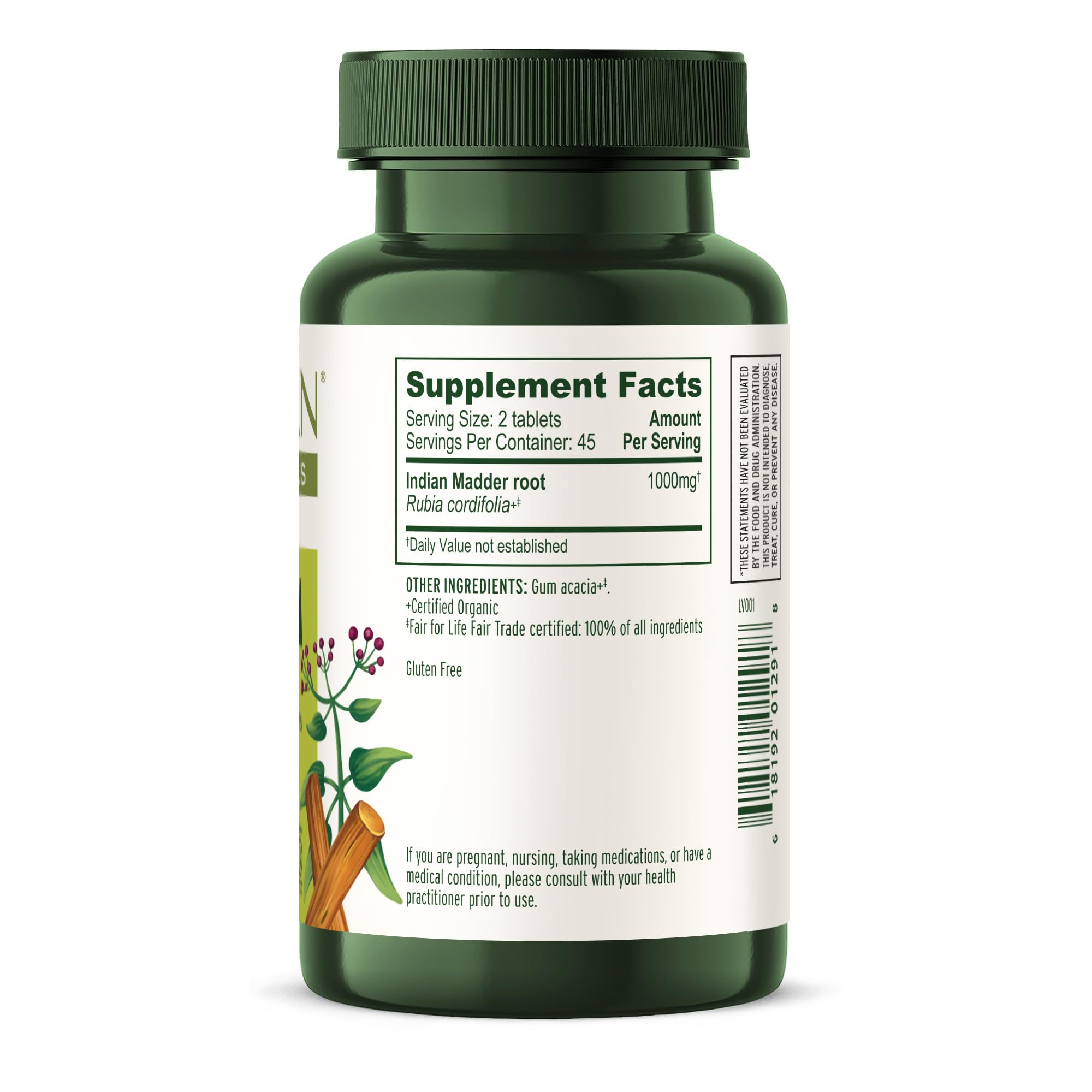 Banyan Botanicals Manjistha supplement label details