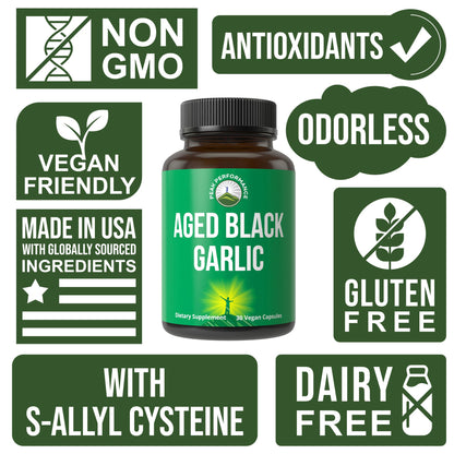 Aged black garlic extract 30 count bottle for cardiovascular health