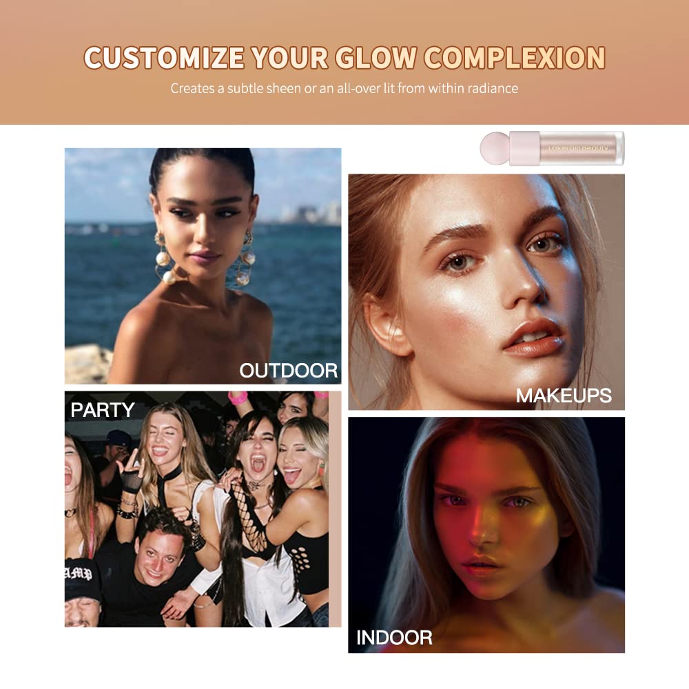 The transfer resistant body shimmer lotion applied beautifully onto the collarbones.