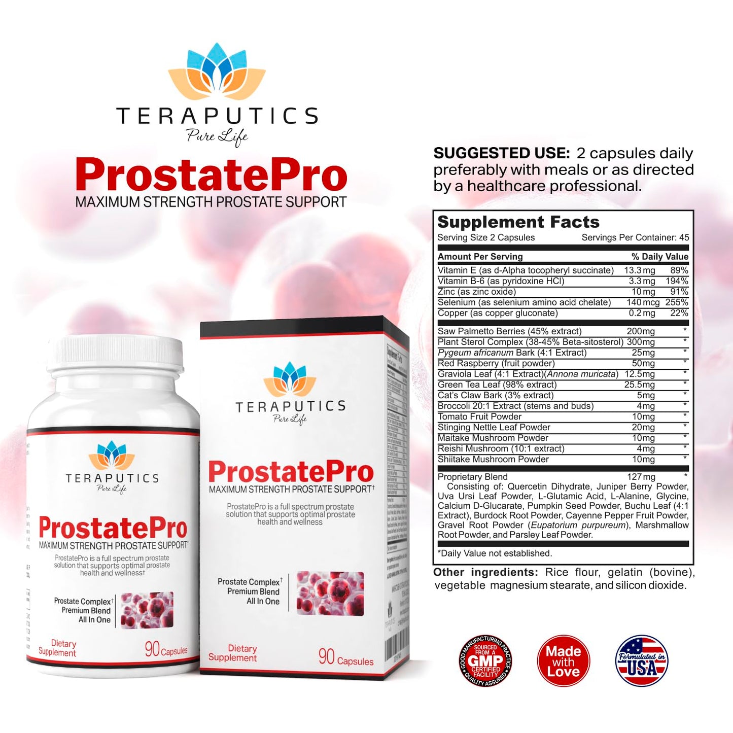Teraputics ProstatePro ninety capsules dietary supplement for bladder control