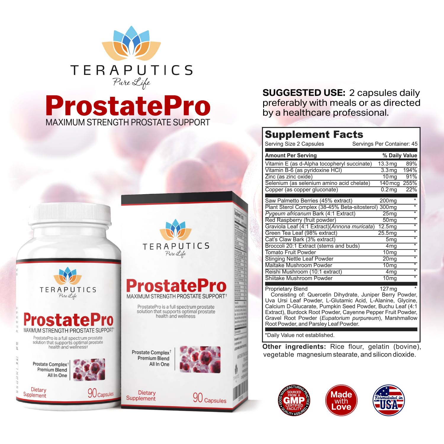 Teraputics ProstatePro ninety capsules dietary supplement for bladder control