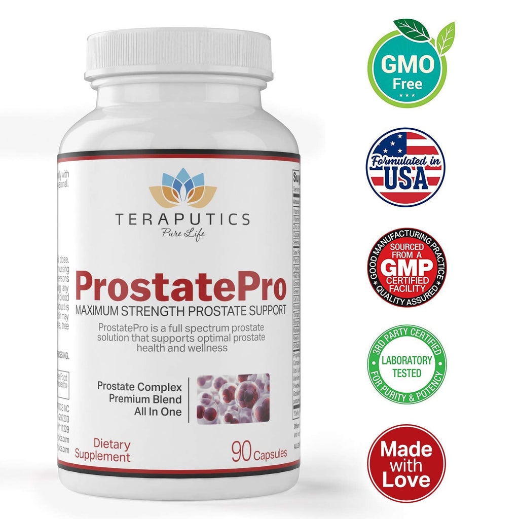 Teraputics ProstatePro nutritional facts label showing saw palmetto and pygeum