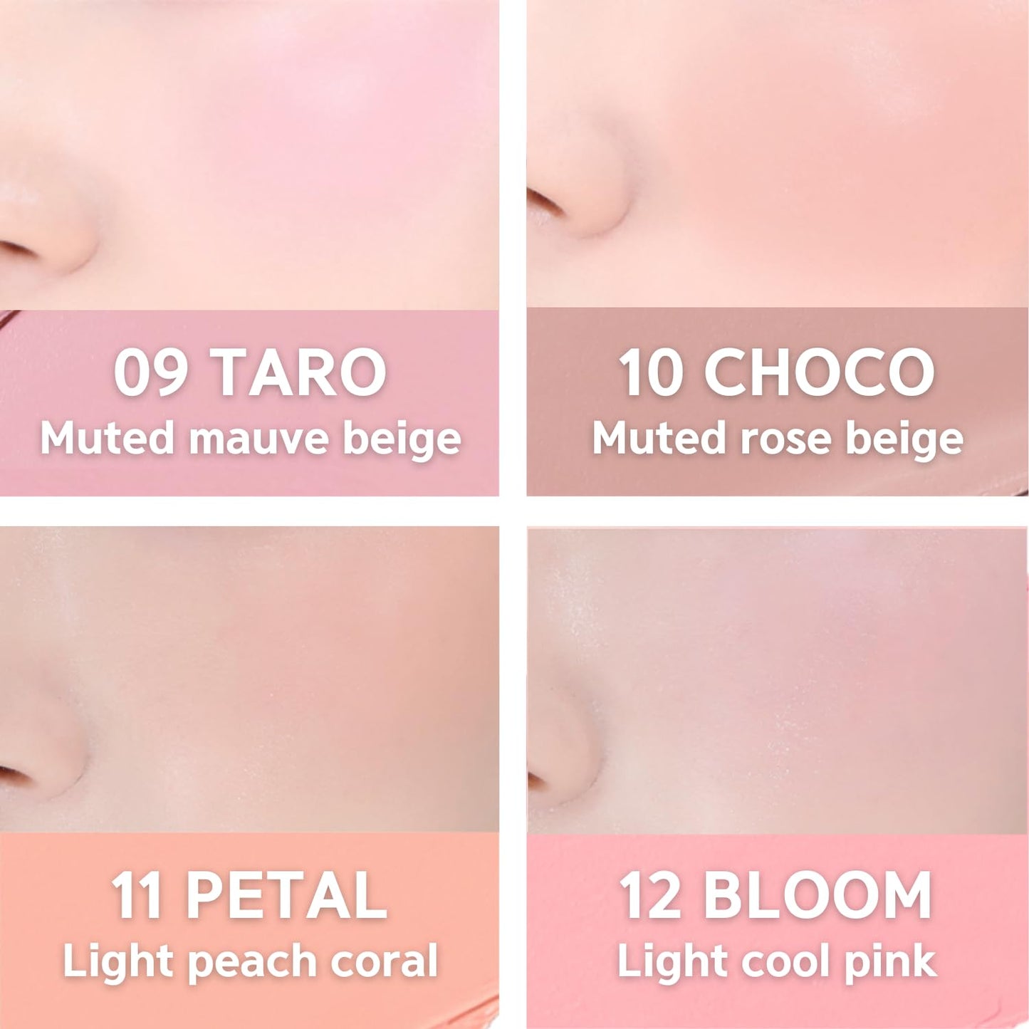 Close up view of BBIA buildable cream blush compact highlighting the lightweight matte finish formula.