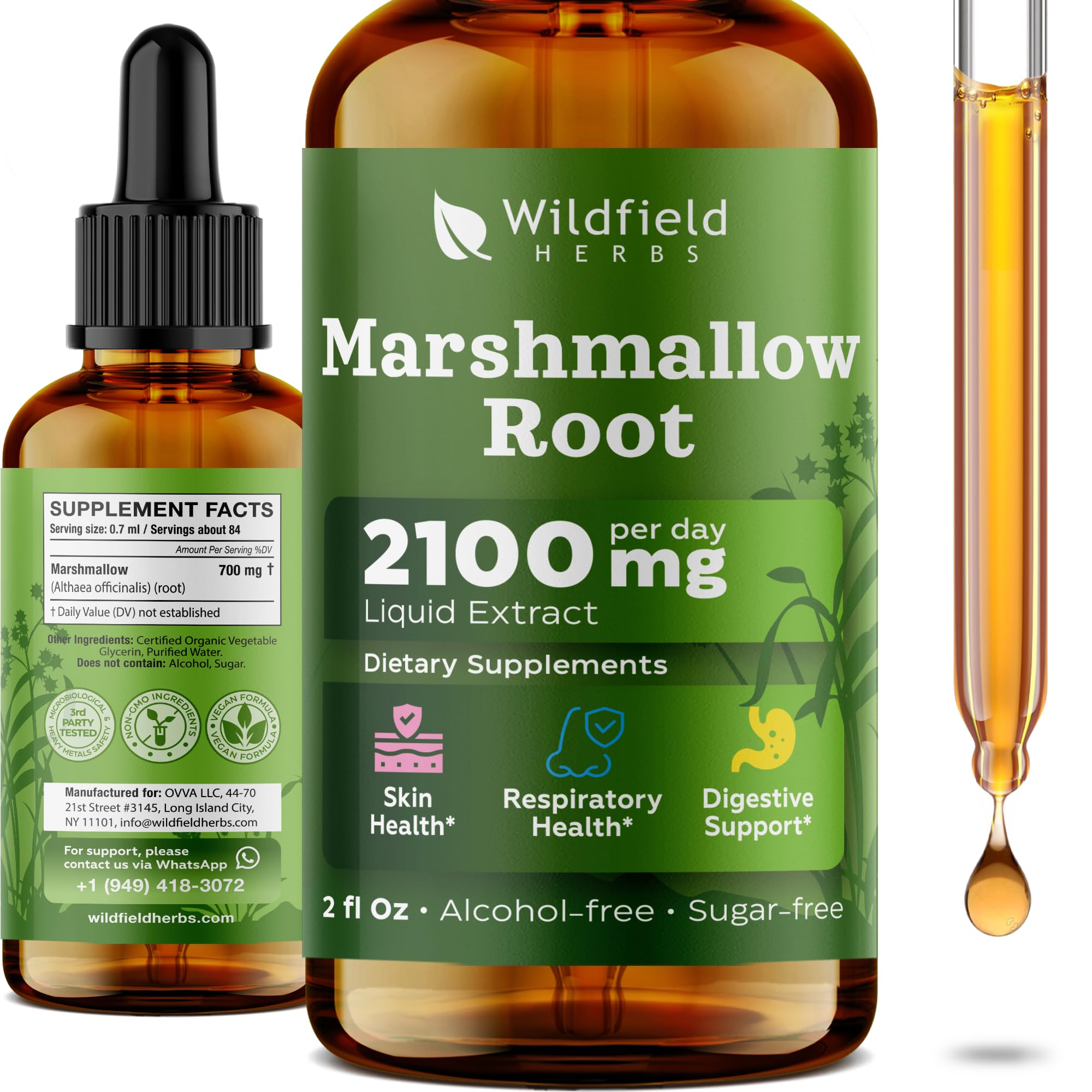 Wildfields Marshmallow Root 2000mg supplement bottle details