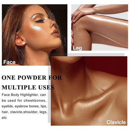 Paqiman fairy highlight patting powder in 01 White Moonbeam shade being applied to the arm.