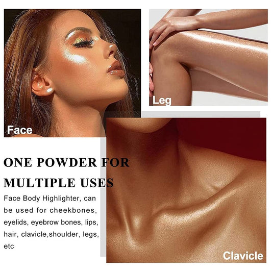 Paqiman fairy highlight patting powder in 01 White Moonbeam shade being applied to the arm.