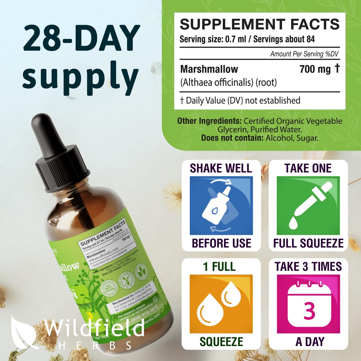 High potency Marshmallow Root liquid herbal extract