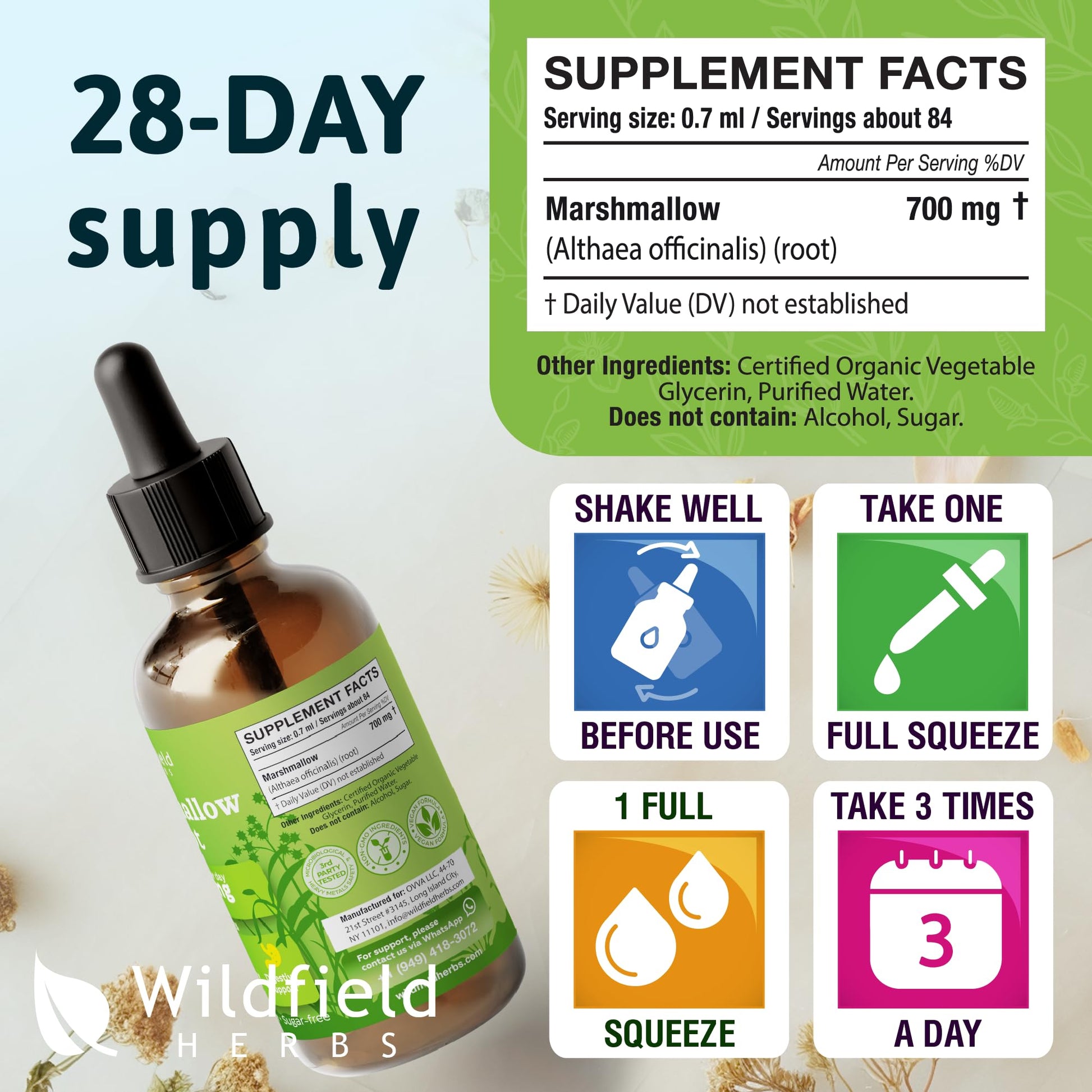 High potency Marshmallow Root liquid herbal extract