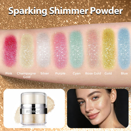 Waterproof 3D contour shimmer powder texture close up packaging