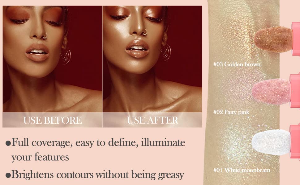 Paqiman glitter highlighter lifestyle application