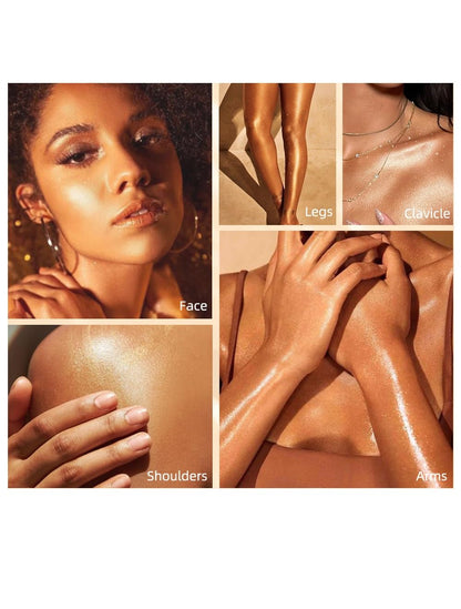 Authentic Paqiman cosmetic powder showing the light as air layering effect on skin.