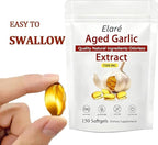 Odorless aged garlic dietary supplement packaging showcasing non GMO verification