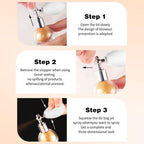 Full set of the beauty highlighter spray showing compact travel size dimensions