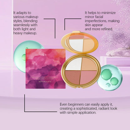 Compact book style travel friendly packaging of the Kshan multitasking face makeup kit