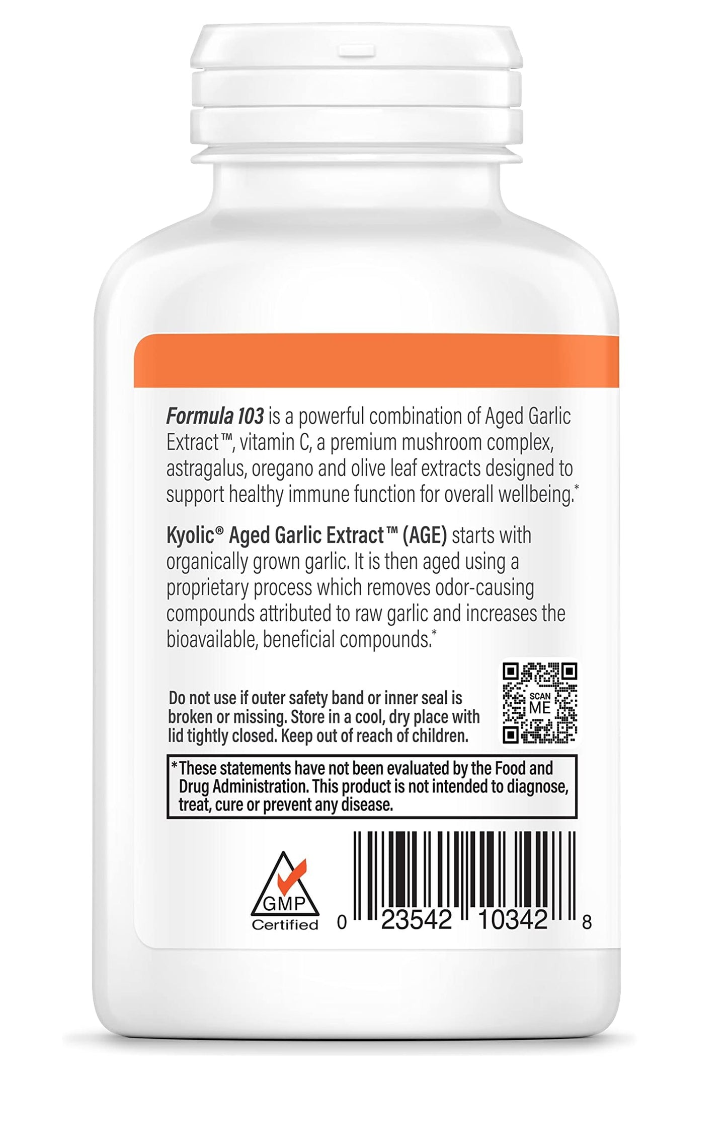 Authentic Kyolic immune support herbal supplement bottle imported from USA