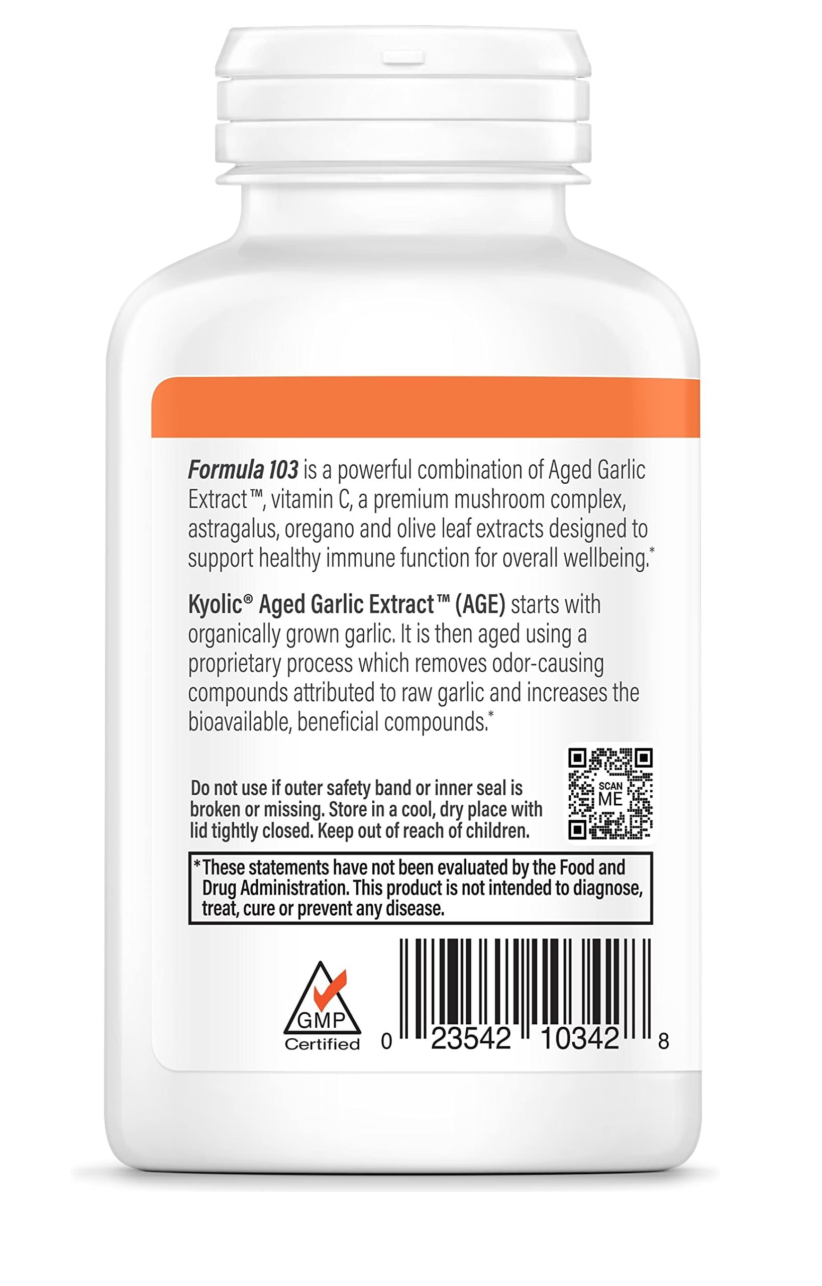 Authentic Kyolic immune support herbal supplement bottle imported from USA