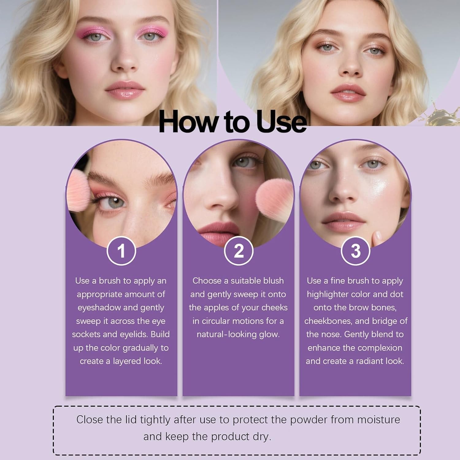 Kshan glow face palette next to a premium detachable makeup brush for easy application