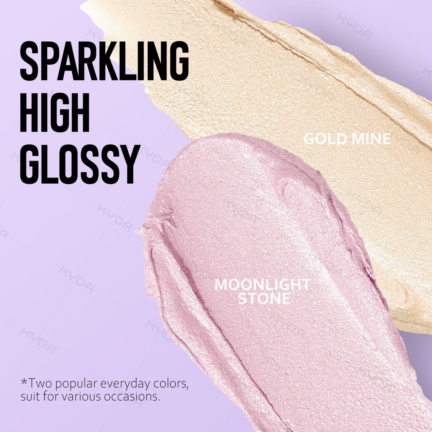 Hydrating radiance balm stick highlighter swatches on skin.
