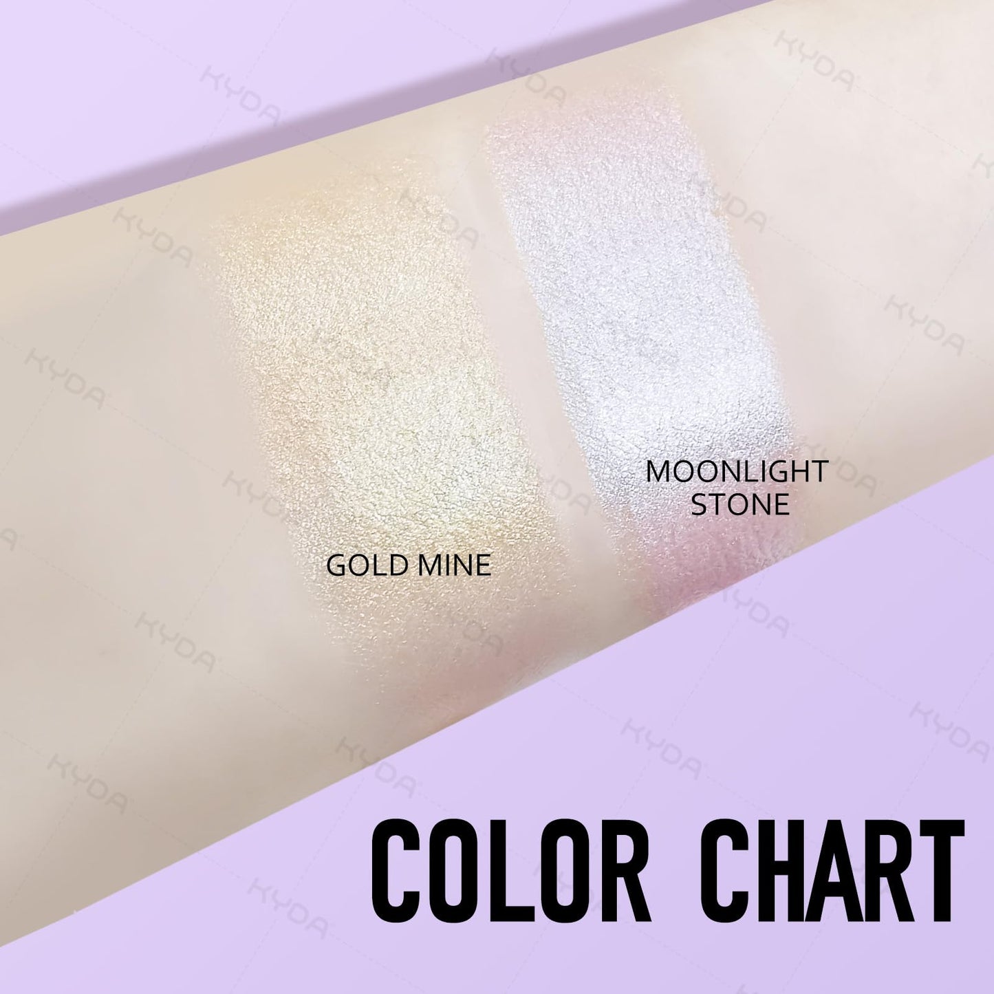 Waterproof gold and champagne cream highlighter crayon close up.