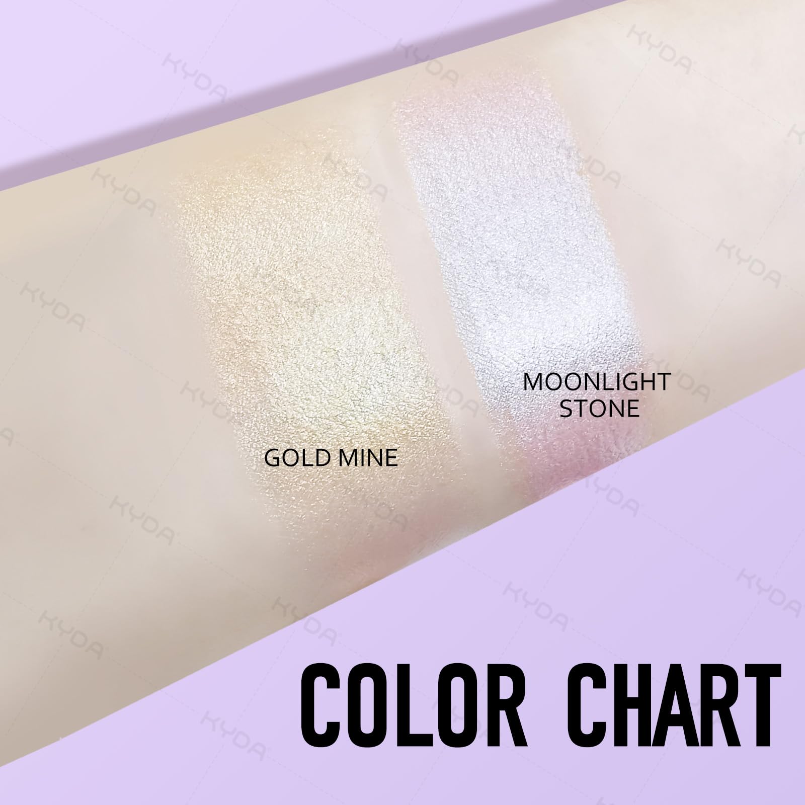 Waterproof gold and champagne cream highlighter crayon close up.