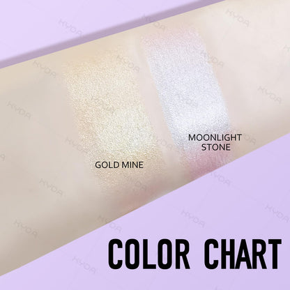 Waterproof gold and champagne cream highlighter crayon close up.