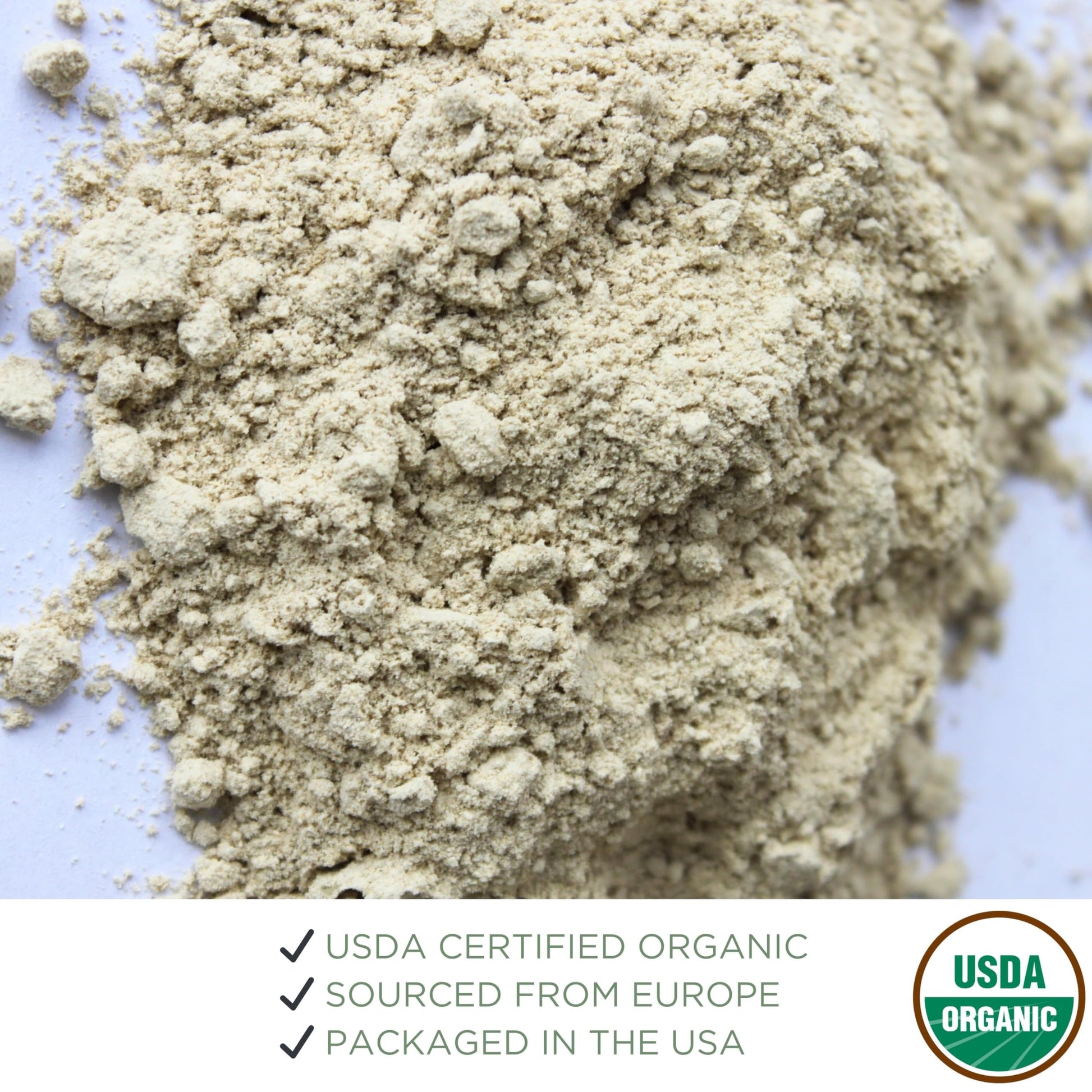 Authentic imported marshmallow root powder in BPA-free packaging