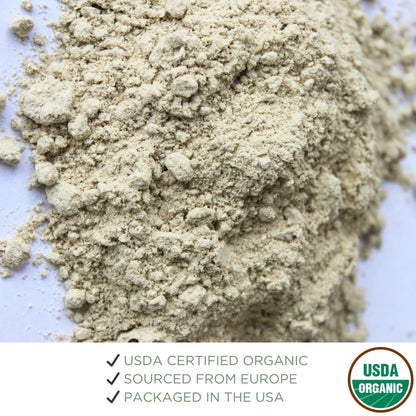 Authentic imported marshmallow root powder in BPA-free packaging