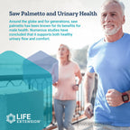 Life Extension Saw Palmetto and Beta Sitosterol prostate health formula capsule close up view.