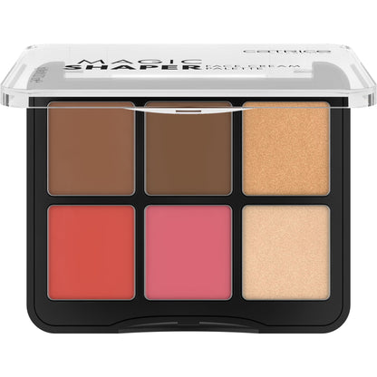 Open packaging of Catrice Magic Shaper cream face palette displaying the 010 Holy Grail shades.