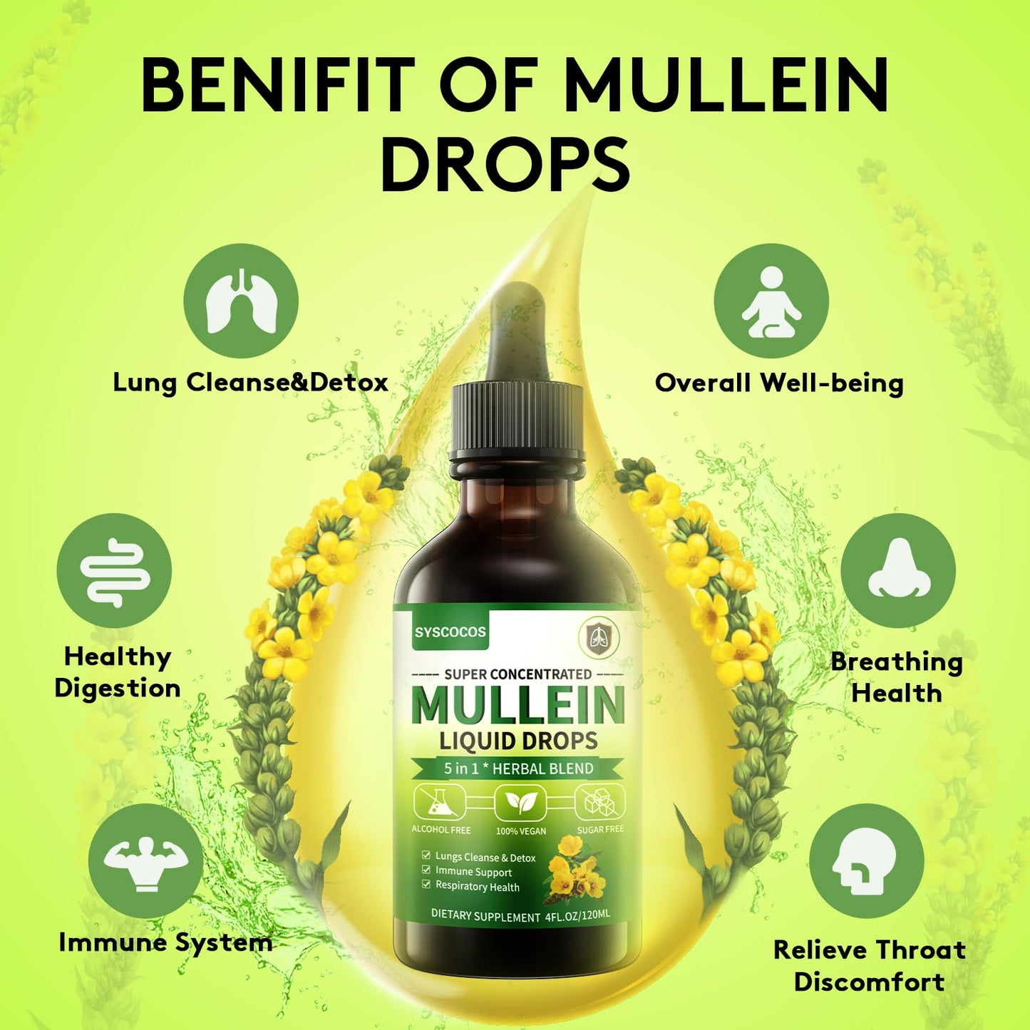 Liquid herbal lung support drops 120ml bottle