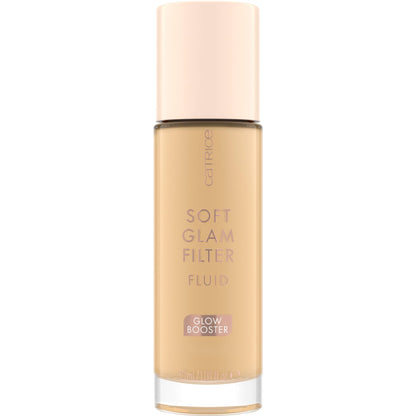 Catrice luminous makeup base and liquid highlighter fluid swatched on hand for shade matching.