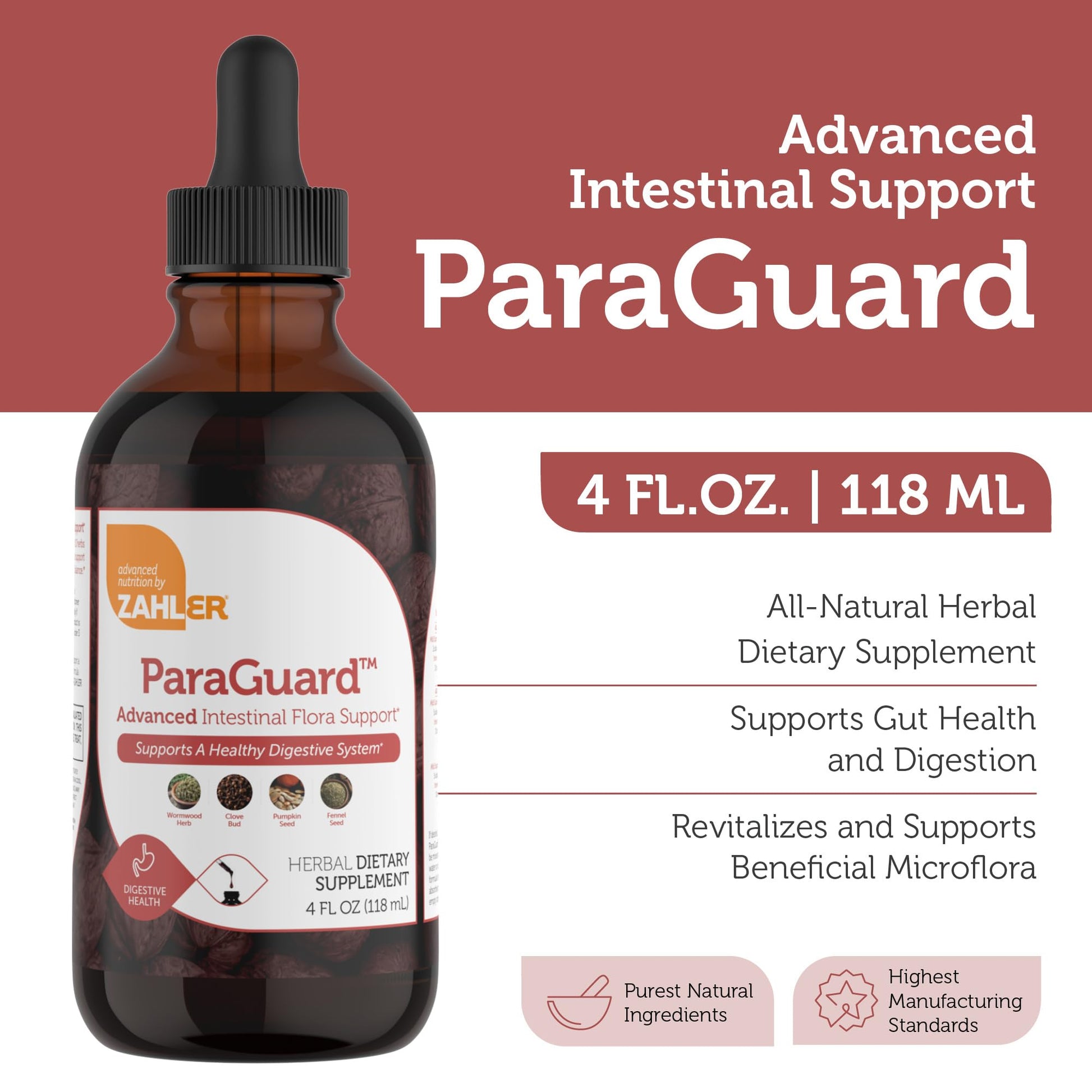 Zahler ParaGuard 4 Fluid Ounce bottle featuring the precise liquid dropper mechanism.