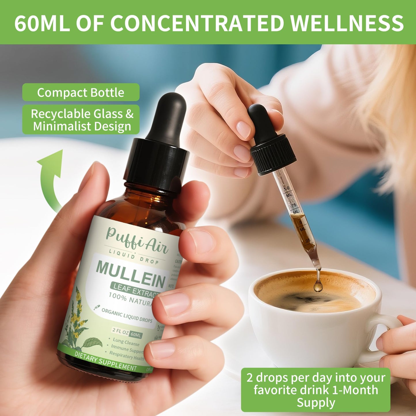 Natural lung cleansing formula in 2 Fluid Ounce bottle